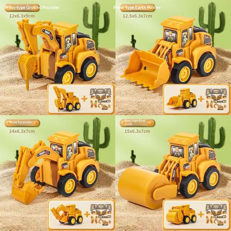 Kids Inertia Press Engineering Excavator Truck Toy - Image 5