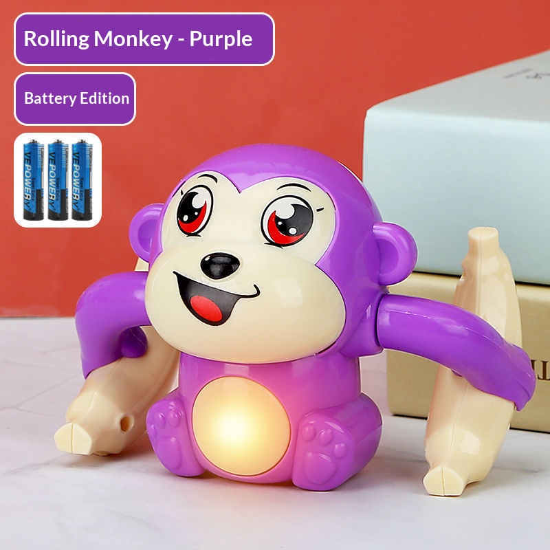 Electric Tumbling Monkey Toy, Singing Light Up Crawling Training Toy for Baby - Image 4