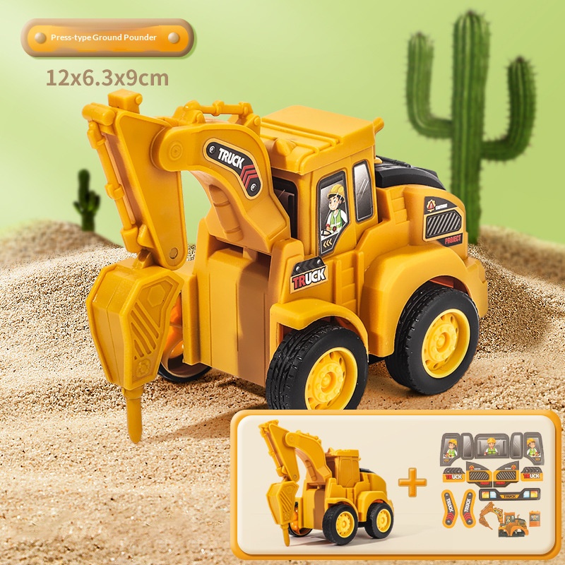Kids Inertia Press Engineering Excavator Truck Toy - Image 2