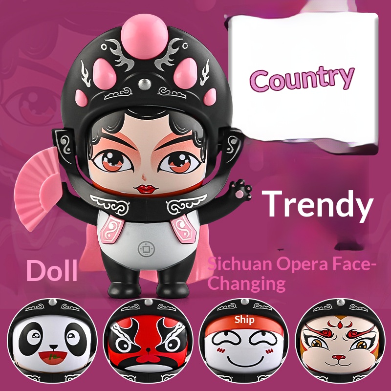 Sichuan Opera Face‑Changing Doll Panda Keychain Cultural Gift Toy - Image 4
