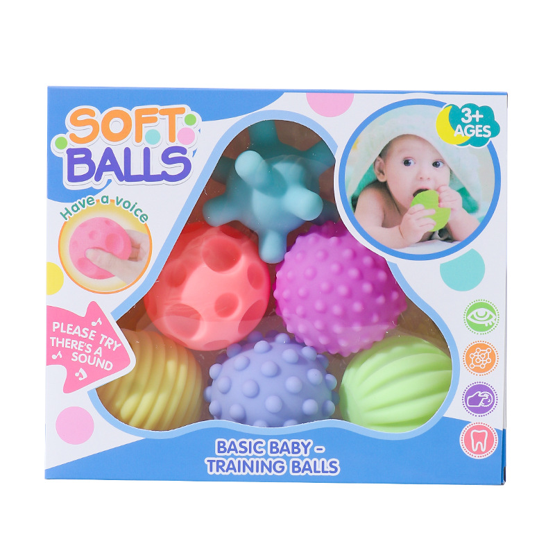 Baby Soft Rubber Sensory Balls, Kids Hand Grasping Massage Educational Baby Toy - Image 2