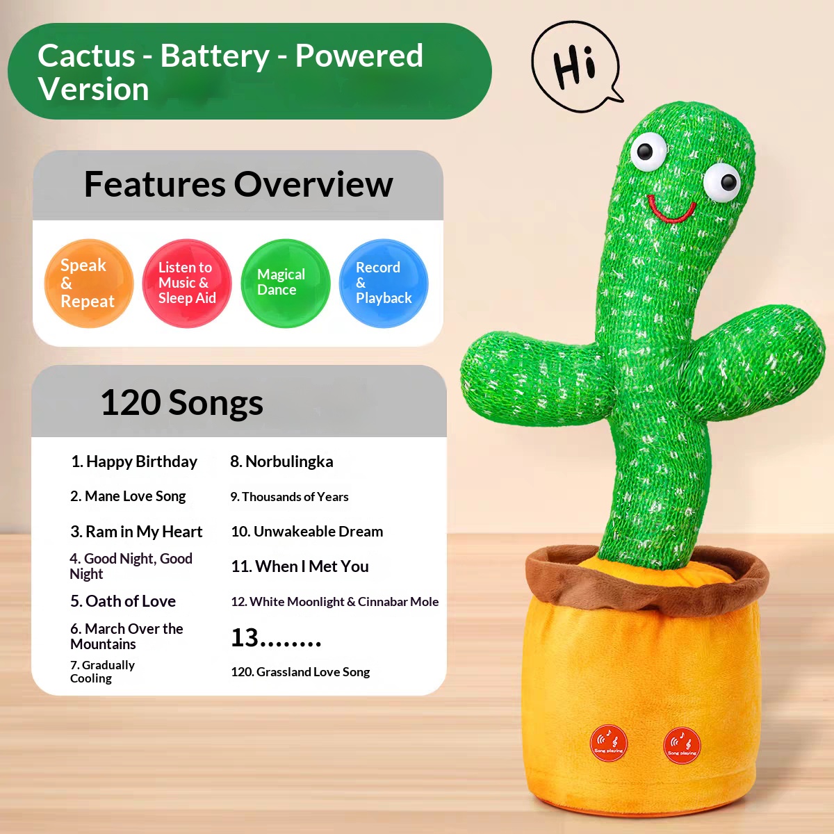 Electric Talking Plush Toy, Singing Dancing Repeat What You Say Toy for Children - Image 4