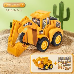 Kids Inertia Press Engineering Excavator Truck Toy