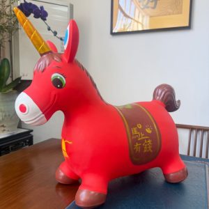 Kids Inflatable Bouncy Horse Music Ride‑on Jumping Hopper Toy for Toddlers