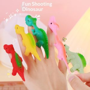 Kids Dinosaur Finger Launcher Toy, Soft Dart Fidget Decompression Toy