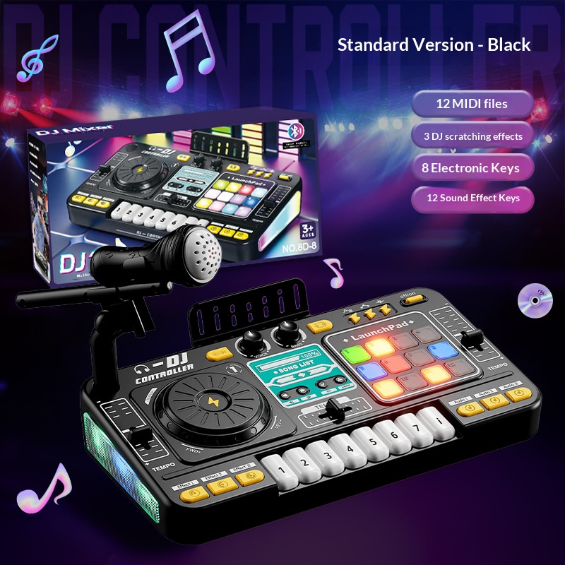 Kids DJ Music Player Toy, Multifunctional Bluetooth Musical Toy with Microphone
