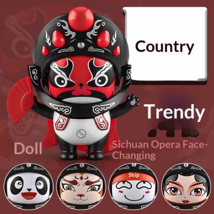 Sichuan Opera Face‑Changing Doll Panda Keychain Cultural Gift Toy