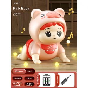 Electric Baby Crawling Toy, Musical Tummy Time Training Toy for Infants
