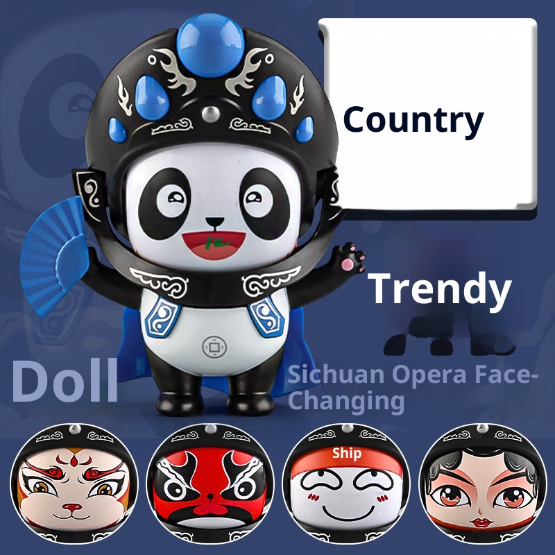 Sichuan Opera Face‑Changing Doll Panda Keychain Cultural Gift Toy - Image 2