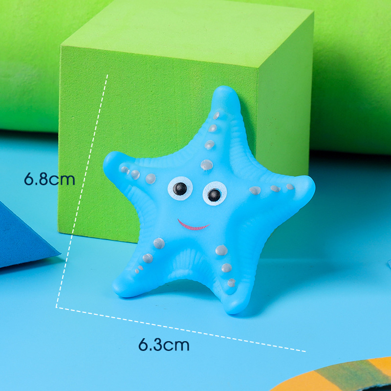 Children's Vinyl Pinch Call Marine Animal Baby Bathing Water Turtle Baby Starfish Fish Swimming Toys Wholesale - Image 5