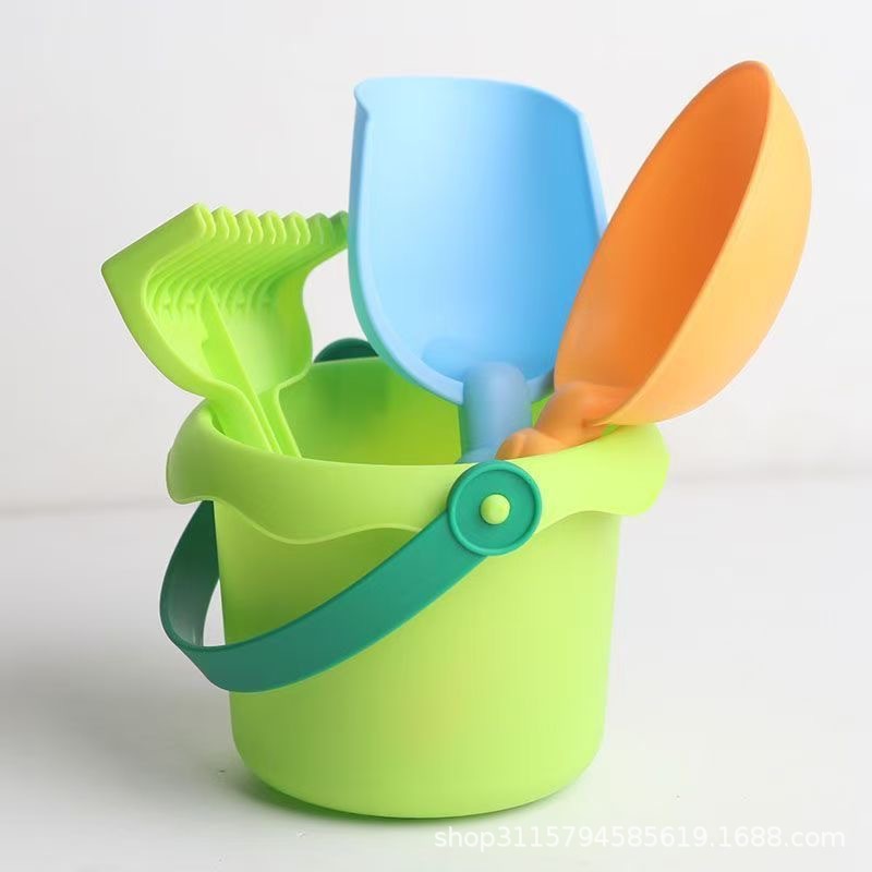 Soft Rubber Kids Beach Bucket Sand Water Play Toy