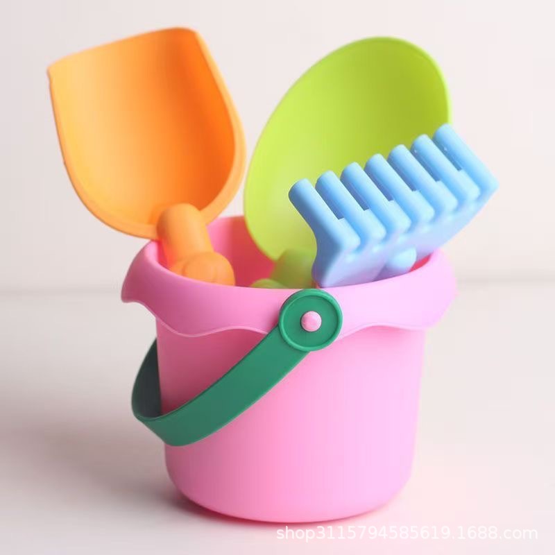 Soft Rubber Kids Beach Bucket Sand Water Play Toy - Image 2