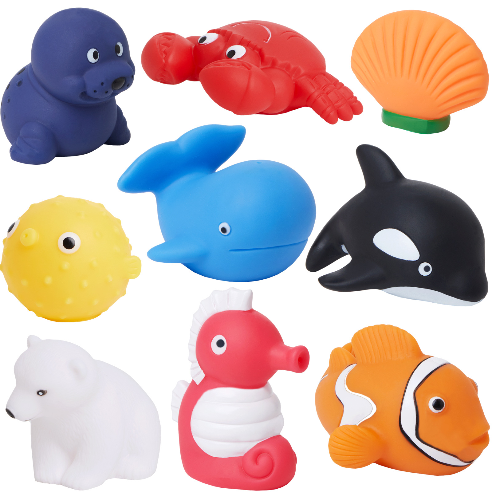 Cross-border hot selling vinyl toy animal suit pinch called water toys floating baby bath toys - Image 8