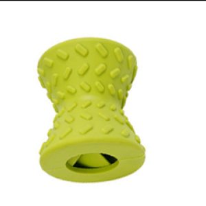 Dumbbell Leaky Food Dog Toy, Natural Rubber Bite Resistant Molar Chew Toy
