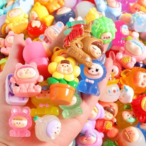 Large luminous resin three-dimensional cute doll mixed diy accessories desktop car small ornaments mixed sale