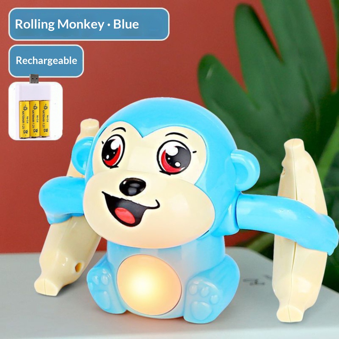 Electric Tumbling Monkey Toy, Singing Light Up Crawling Training Toy for Baby - Image 8