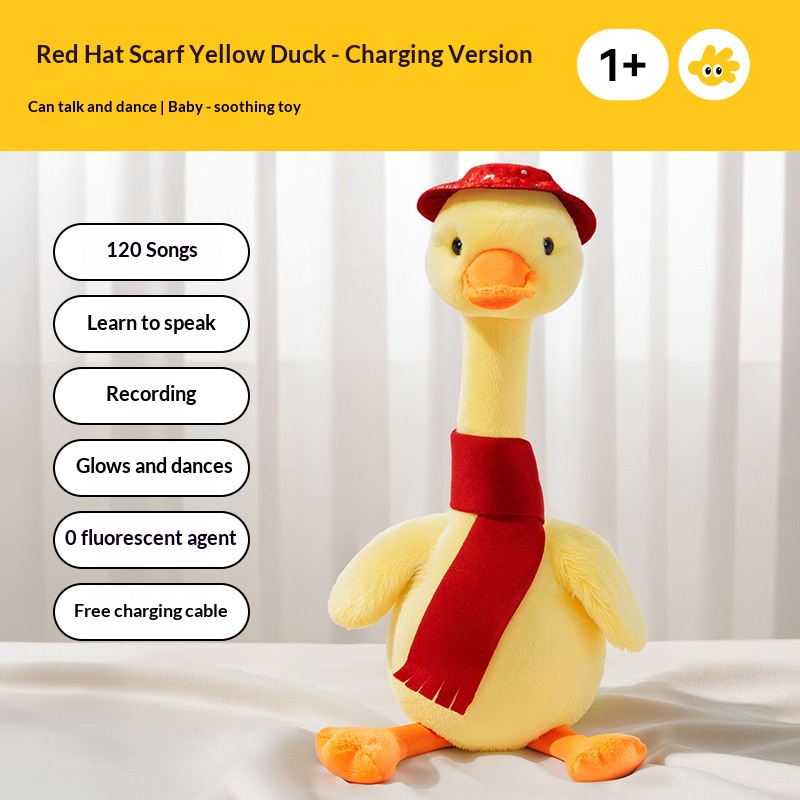 Repeating Talking Duck Plush Toy, Early Education Soothing Stuffed Doll For 0‑1 Years Old Baby - Image 6