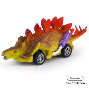 Dinosaur Pull‑Back Car Model, Educational Kids Simulation Toy Vehicle For Boys