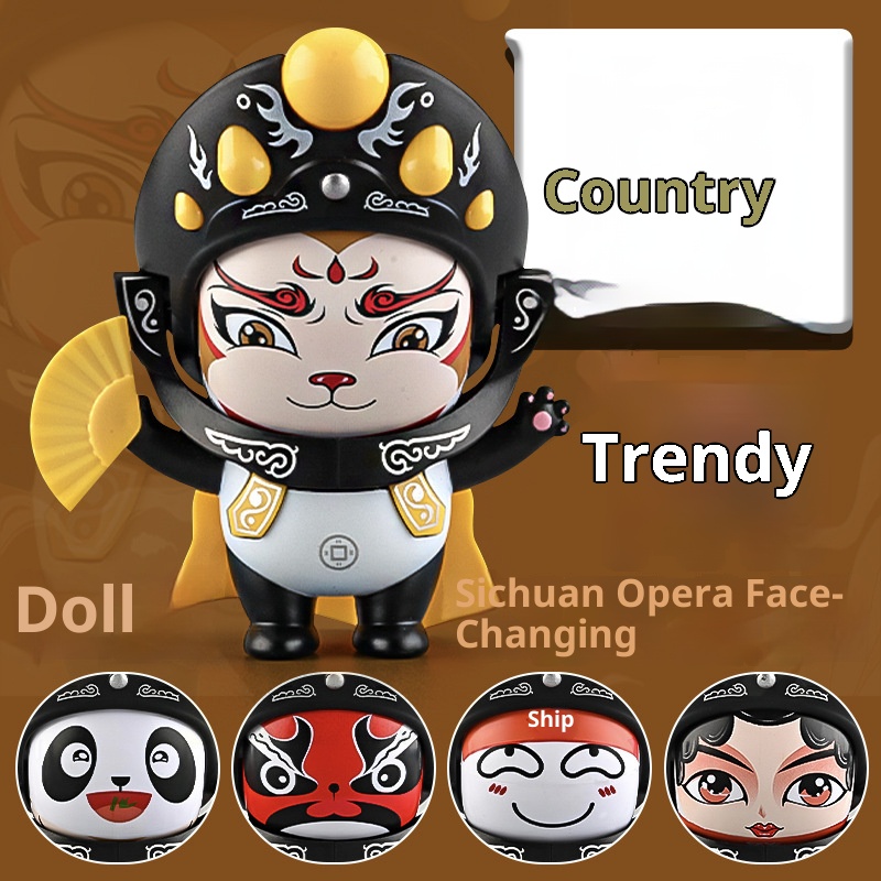 Sichuan Opera Face‑Changing Doll Panda Keychain Cultural Gift Toy - Image 3