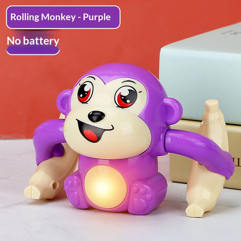 Electric Tumbling Monkey Toy, Singing Light Up Crawling Training Toy for Baby - Image 2