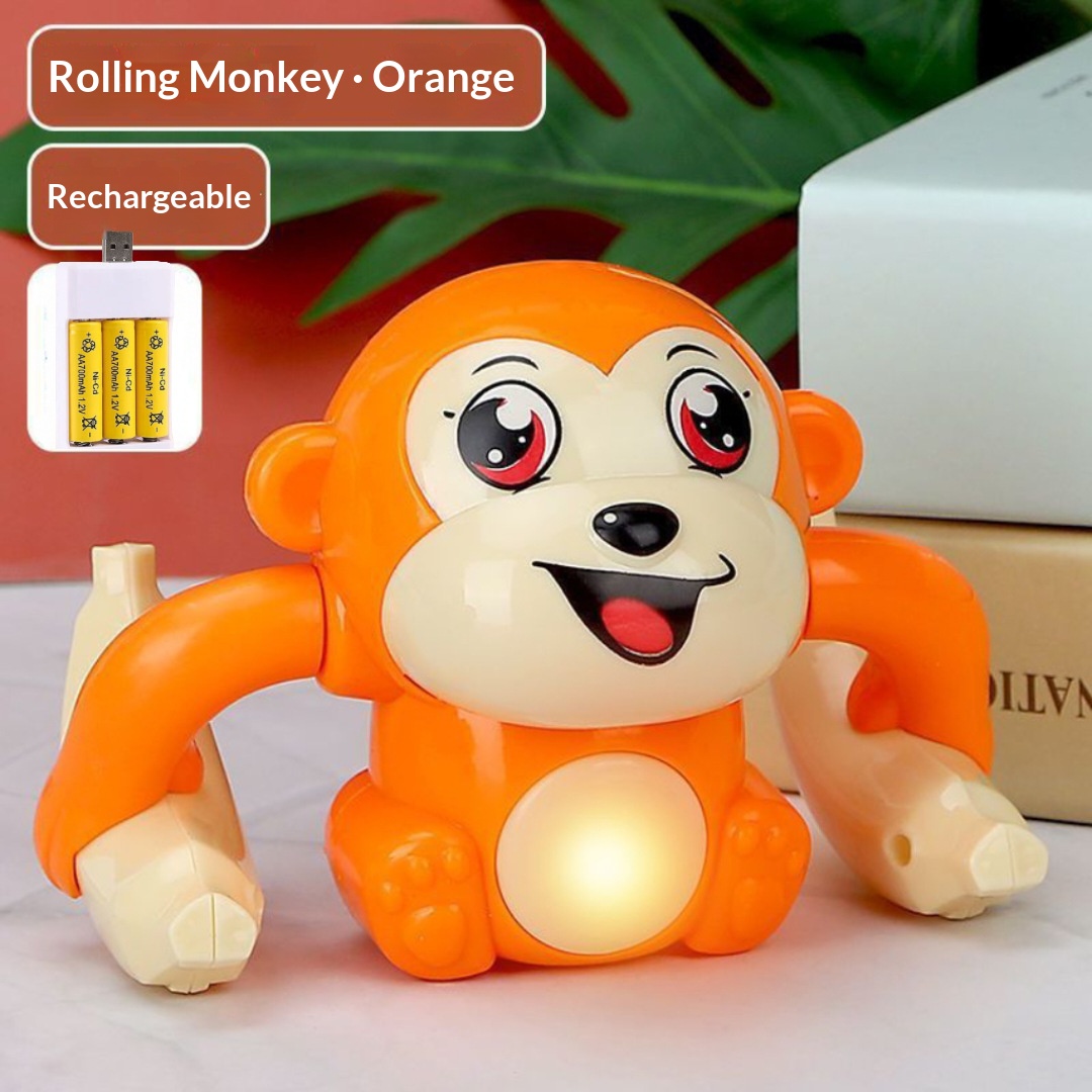 Electric Tumbling Monkey Toy, Singing Light Up Crawling Training Toy for Baby - Image 6