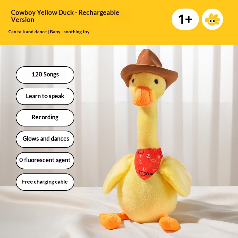 Repeating Talking Duck Plush Toy, Early Education Soothing Stuffed Doll For 0‑1 Years Old Baby - Image 4