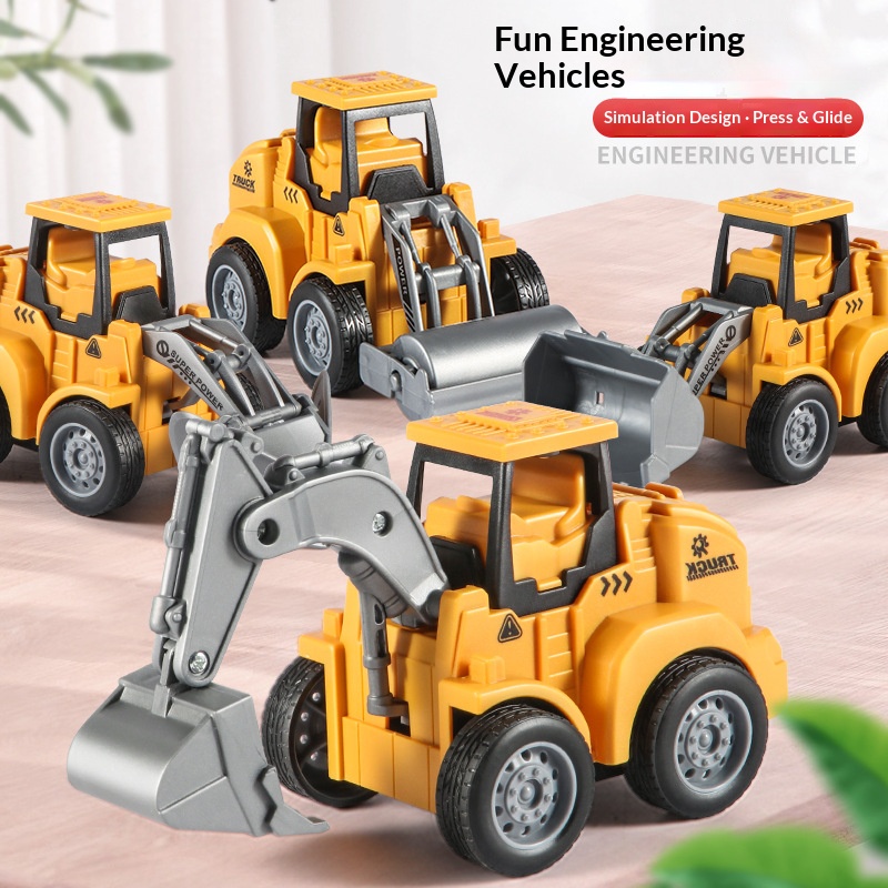 Kids Inertia Press Engineering Excavator Truck Toy - Image 6