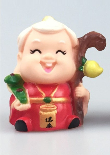 Chinese Longevity God Goddess Mini Vinyl Figurine for Cake Desktop Decor