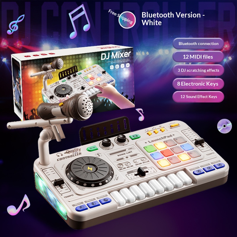 Kids DJ Music Player Toy, Multifunctional Bluetooth Musical Toy with Microphone - Image 4