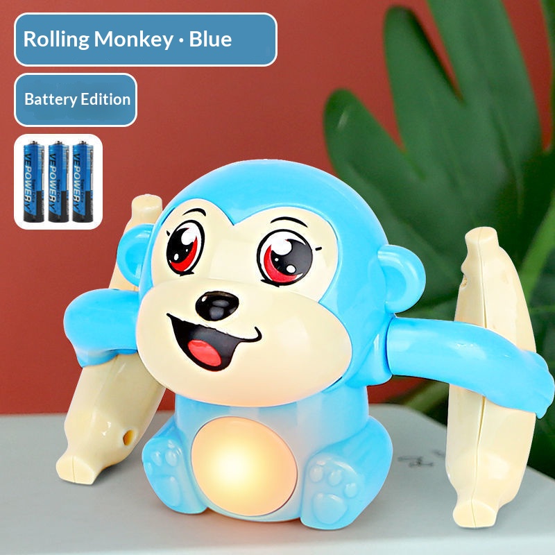 Electric Tumbling Monkey Toy, Singing Light Up Crawling Training Toy for Baby - Image 5